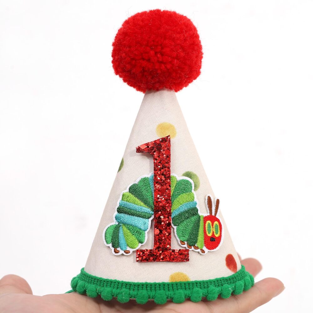 4329 Hungry Caterpillar 1st Birthday Hat - Eric Carle Inspired Baby Crown - Picture 6 of 9